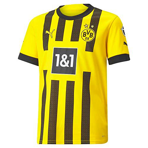 BVB Season 2022/23 Official Home T-Shirt, Boy's, Cyber Yellow, 140