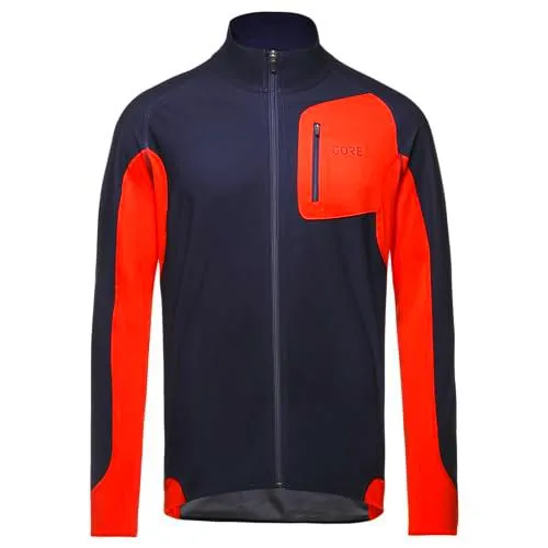 GORE WEAR R3 Partial Gws Maglia, Camiseta Hombre, Orbit Blue/Fireball, XXL