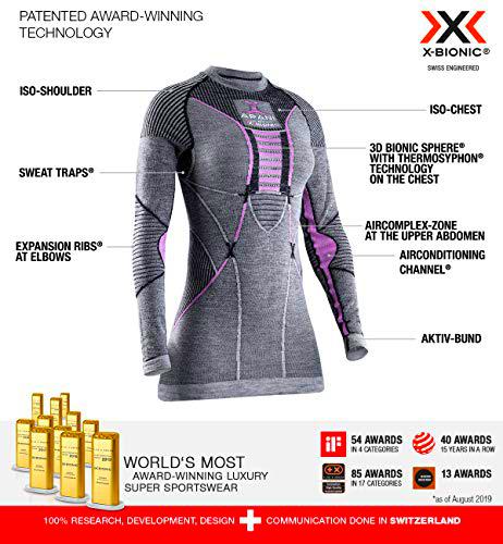 X-Bionic AP-WT06W19W-B343-S Camiseta Ml C/Redondo Apani 4.0 Merino Mujer