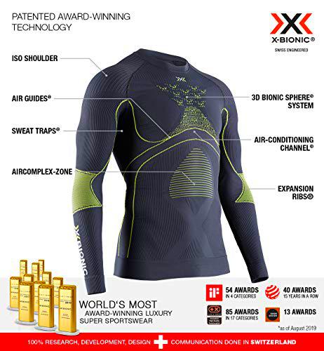 X-Bionic Camiseta Ml C/Redondo Energy Accumulator 4.0 Hombre Gris