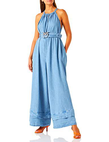 Pinko Leggiadra Tuta Pj722 Tencel Tnica, F14_Sombra Azul
