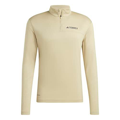 adidas Hombre T-Shirt (Long Sleeve) MT Half Zi LS, Savannah