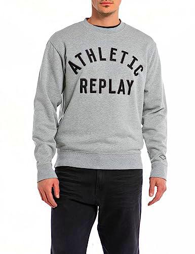 REPLAY M6713, Sudadera Hombre, Gris (Melange Grey M08), XXL