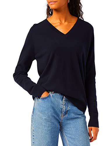 FALKE V-Neck Camiseta, Mujer, Azul Oscuro, Extra-Large