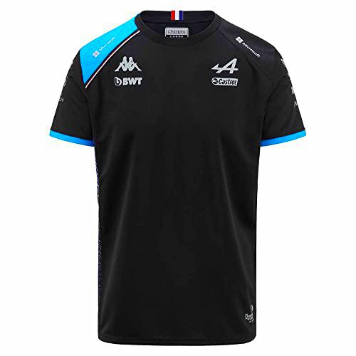 Kappa Camiseta ABOLIM Alpine F1, Hombre, Negro/Azul, XL
