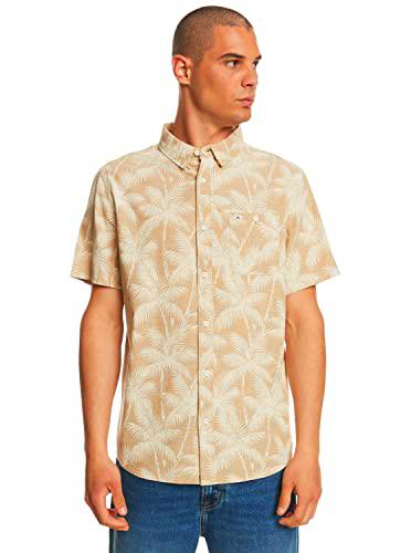 Quiksilver Camisa de Manga Corta Hombre Marrón M