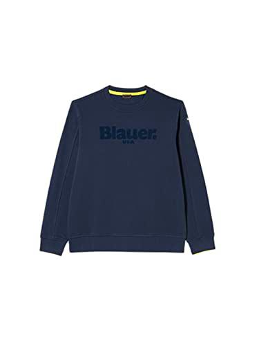 Blauer Sudadera Cuello Redondo Camiseta de chándal 888 Azul