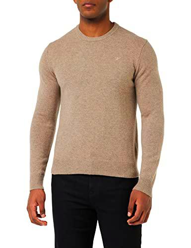 Hackett London Lambswool Crew Sudadera, Color Pardo