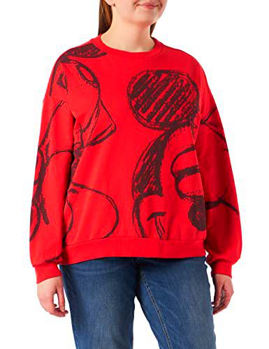 Desigual Sweat_Play Mickey Sudadera, Naranja, L para Mujer