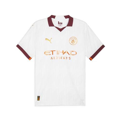 MCFC 770448-02 Away Authentic Jersey T-Shirt Unisex White-Aubergine Tamaño L