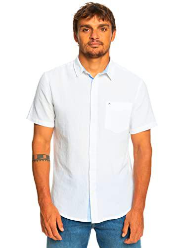 Quiksilver Time Box, Camisa de Manga Corta para Hombre Blanco