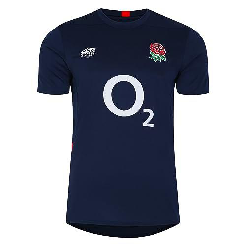 Umbro Camiseta de Gimnasio de Inglaterra (O2), Blazer Azul Marino/Vestido Azul/Escarlata Llama