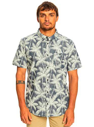 Quiksilver Fleeting Moment, Camisa de Manga Corta para Hombre Azul