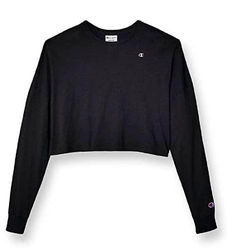 Champion Camiseta Corta de Manga Larga para Mujer, Pecho Izquierdo