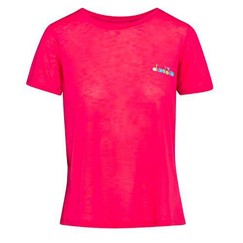 Diadora Camiseta de Entrenamiento para Mujer, Berry, Plata, S