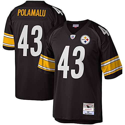 Mitchell &amp; Ness Steelers Camisa, Negro/Negro, M Unisex Adulto