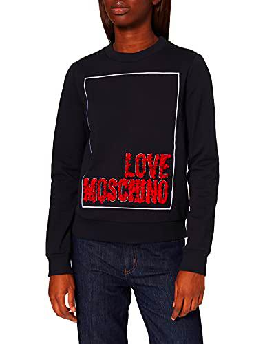 Love Moschino Slim fit Round Neck Sweatshirt Seasonal Embroidered Logo Box with 3-D Effect Organza Petals Sudadera