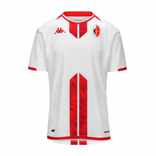 Kappa Kombat Home Bari 23-24 Camiseta, Hombre, Blanco/Rojo