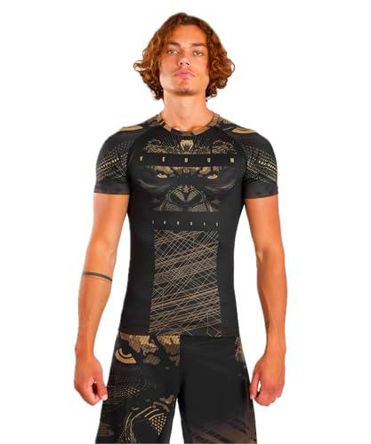 Venum Gorilla Jungle Rashguard Manga Corta, Negro/Arena, XXL