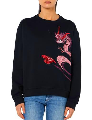 Pinko Sudadera De Estampado De Dragón con Bordado Y Aplicaciones Camisa Henley