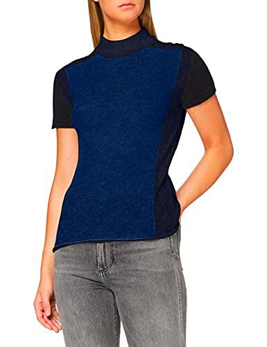 FALKE - Cuello Redondo para Mujer, Mujer, 64026, Azul Noche (Night Blue), Medium