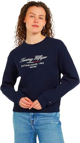 Tommy Hilfiger Sudadera Mujer con Cuello Redondo, Azul (Desert Sky), L