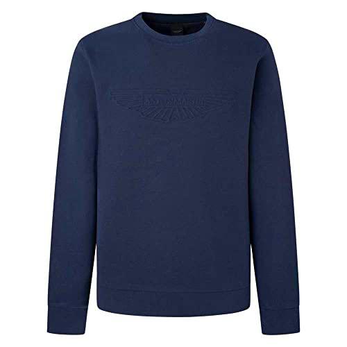 Hackett London Am Embossed Crew Sudadera, Azul (Marino)