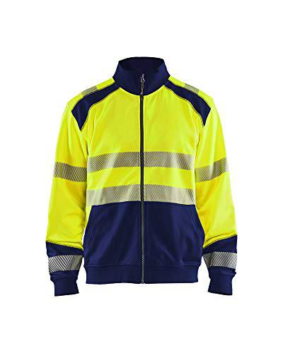 High Vis - Sudadera con cremallera (talla XL), color amarillo y azul marino