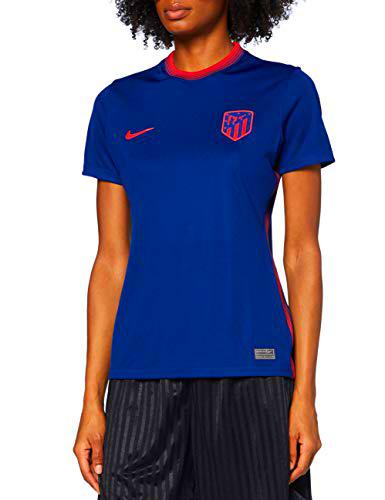 Nike ATM W NK BRT Stad JSY SS AW T-Shirt, Mujer, Coastal Blue/Sport Red no Sponsor, XS