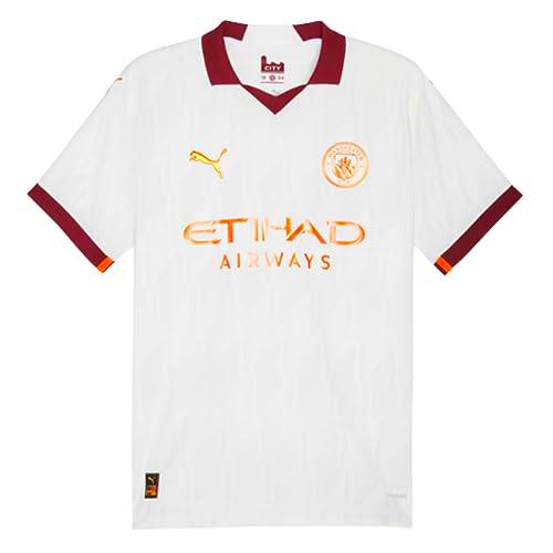 MCFC 770448-02 Away Authentic Jersey T-Shirt Unisex White-Aubergine Tamaño M