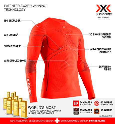 X-Bionic Camiseta Ml con Redondo Energy Accumulator 4.0 Hombre Naranja