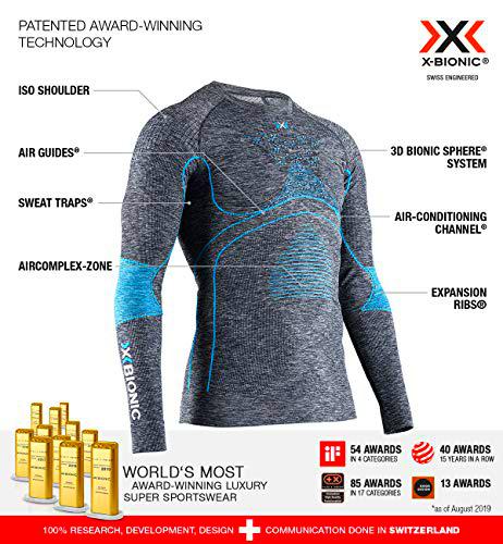X-Bionic Camiseta Ml C/Redondo E Accumulator 4.0 Melange Hombre Gris