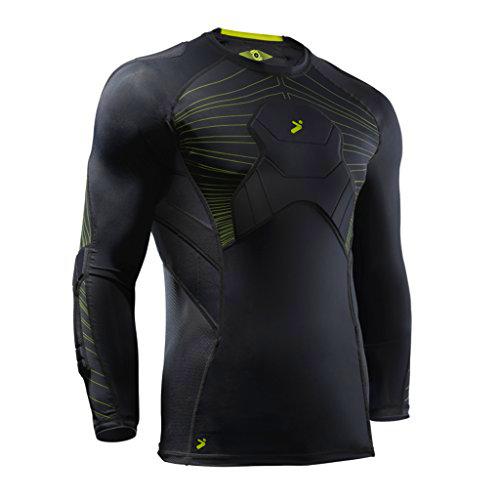 Storelli Camiseta de Portero 3/4 BodyShield Camiseta de fútbol de compresión Ligera | Protector de Pecho | Codo y Hombro Acolchado | Amarillo Fluorescente | M