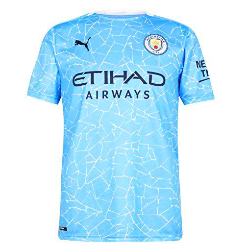 PUMA Manchester City Temporada 2020/21-HOME Shirt Replica SS with Sponsor Camiseta Primera Equipación